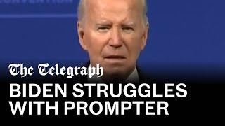 Biden struggles to read from teleprompter as he mistakes new policy