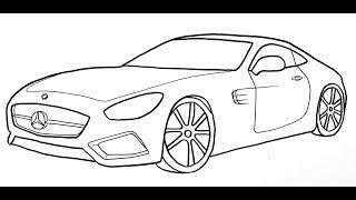 How To Draw A Mercedes Benz Car - How to draw a car easy 2022