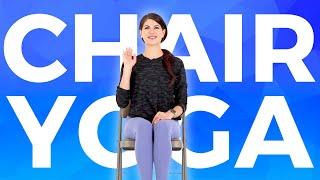 10 minute CHAIR Yoga for Beginners Seniors & Desk Workers  Tight Hips Stretch