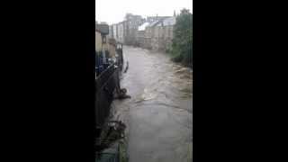 Water of Leith flood waters at Stockbridge