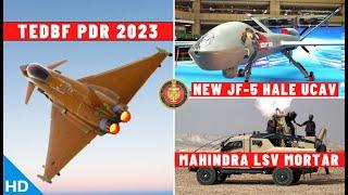 Indian Defence Updates  TEDBF PDR 2023AMCA vs Su-57New JF-5 HALE UCAVMahindra LSV Mobile Mortar