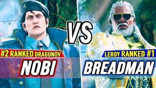 T8  Nobi #2 Ranked Dragunov vs Breadman #1 Ranked Leroy  Tekken 8 High Level Gameplay