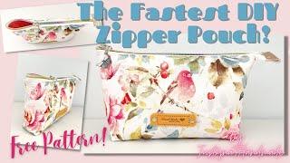 FREE PATTERN  Fastest DIY Zipper Pouch  Sewing Tutorial  JustynaTHandMade