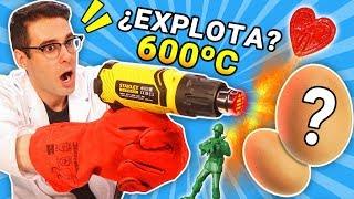 Experimento PISTOLA DE CALOR DE 600 GRADOS vs HUEVOS Y GOMITAS  Curiosidades con Mike