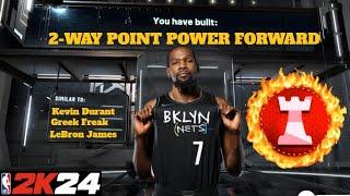 *NEW* RARE 2-WAY POINT POWER FORWARD BUILD IN NBA 2K24 SUPER RARE OVERPOWERED DEMIGOD BUILD IN 2K24