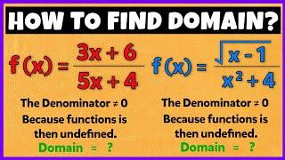 How to Find the Domain of a Function? Polynomials Radicals and Fractions