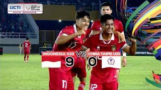INDONESIA 9 VS 0 CHINA TAIPE  HIGHLIGHT AFC U23 ASIAN CUP QATAR 2024 QUALIFIER