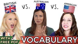ONE language THREE accents - UK vs. USA vs. AUS English + Free PDF