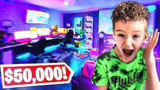 7 Year Olds NEW GAME ROOM Tour $50000