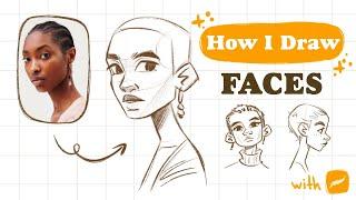 How I DRAW FACES step by step  Mistakes & tips  Procreate sketch   