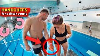 Made famous TikTokers fall off  a HUGE PLATFORM  COUPLE GOALS #2 in swimming pool