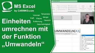 Einheiten umrechnen mit der Excel-Funktion UMWANDELN - carinko.com