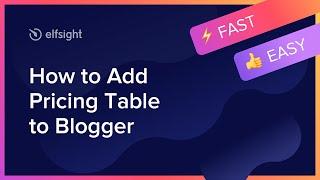 How to Add Pricing Table to Blogger 2021