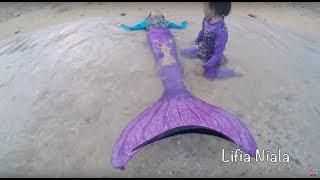 Monofin Pro for Kids  Asik Bermain PASIR   Lifia Niala berenang di Pantai Monofin Pro
