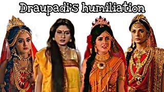 Draupadis humiliation in dyut sabh II dushasaan drags draupadi to hall