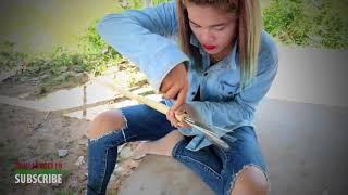 Amazing Spearfishing   Creative Girl Make  Spearfishing To Catch A Lot Of Fish