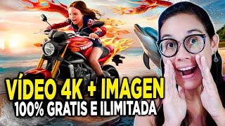 Nueva IA ILIMITADA y GRATIS 100% Crea VÍDEOS em 4K e IMAGEN PROFESIONAL