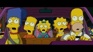 Simpsons movie HD 1080p 2007  Escape from angry mobs scene movie clip