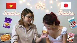 Vietnamese snacks VS Japanese snacks  Trying Japanese breast milk for the first time