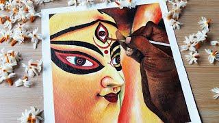 Maa Durga acrylic painting Durga puja special Maa Durga paintingdurga drawing video
