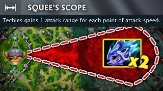 Insane 2000+ Attack Range Techies 37Kills Rampage x2 Moon Shard + Grow Bow RIght Click Dota 2