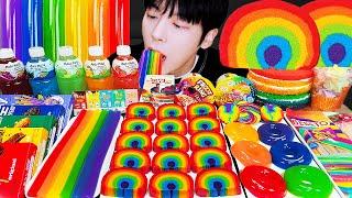 ASMR MUKBANG  GALAXY HONEY JELLY CANDY RECIPE Desserts Rainbow Food Noodles Jelly Ice cream