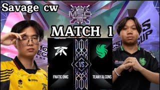 FNATIC ONIC VS TEAM FALCONS  MLBB MSC 2024 x EWC Group Stage  MATCH 1 ID