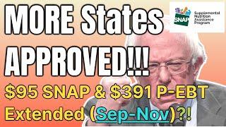 MORE States APPROVED $95 SNAP & $391 Summer P-EBT Extended Sep-Nov?