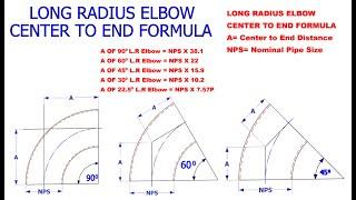Long Radius Any degree Elbow. Elbow center Formula and example.