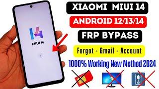 XIAOMI MIUI 14 FRP Bypass 2024 Android 121314 Google Account Lock Unlock For Any Device Without Pc