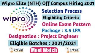 Wipro NLTH Latest Exam Pattern 2021  Wipro Selection Process  Eligibility Criteria