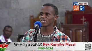 Rex took a bullet on his back for all of us Friends mourn the passing of Rex Masai DEMAND justice