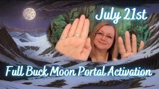 Full Buck Moon in Capricorn Portal Activation. Manifesting Success. Moonstone crystal healing