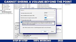 FIXED  Cannot Shrink a Volume Beyond the Point  2022  Windows 11