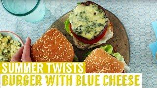 Beef burgers with a blue cheese twist