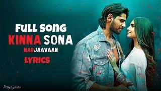 Kinna Sona Full Song lyrics  Jubin Nautiyal  Dhvani Bhanushali 