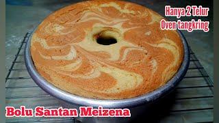 BOLU SANTAN MEIZENA  SUPER LEMBUT HANYA 2 TELUR OVEN TANGKRING