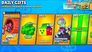 DAILY MOE & SPONGEBOB FREE GIFTS POWER MEALS BRAWL STARS UPDATE