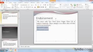 Changing text alignment  in powerpoint