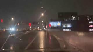 Rain night driving commute from Financial Distrct to Queens April 18 2022