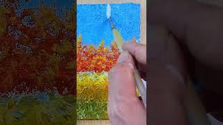 How to paint a colorful white birch forest in autumn?  #painting #acrylicpainting #art #tree
