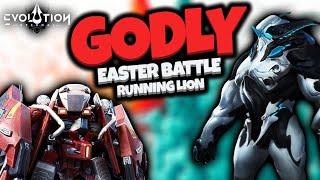 Pandemonium GODLY vs Easter Battle Running Lion in Eternal Evolution