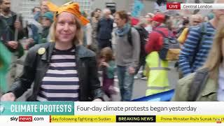 Sky News  4pm  22 April 2023  Extinction Rebellion UK