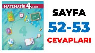 4. sınıf Matematik Ders Kitabı Sayfa 52 53 Cevapları