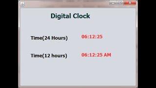 How to display digital clock in java swing using NetBeans