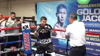 Golovkin vs. Jacobs- The Full Gennady Golovkin Media Workout video