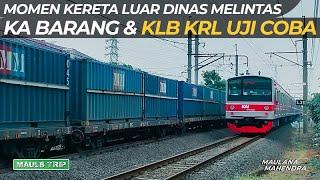 Hoki Momen Kereta Barang dan KRL Uji Coba Melintas Sekaligus di Lintas Bogor