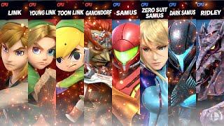 Link & Young Link & Toon Link & Ganondorf vs Samus & Zero Suit Samus & Dark Samus & Ridley