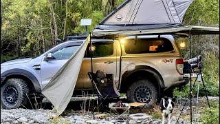 CAMPING in FREEZING Cold with Dog - Roof Tent