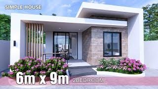 Simple House Design idea   6m x 9m House plan 2bedroom